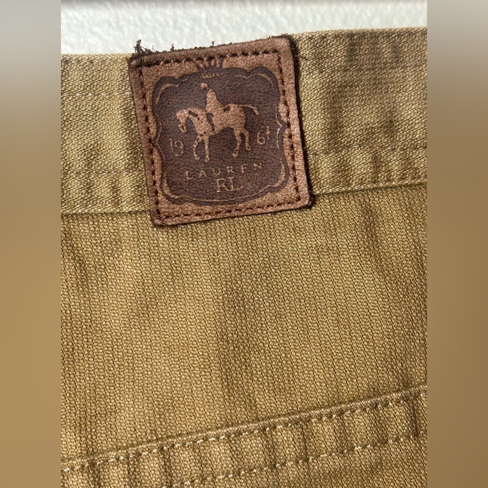 Lauren Ralph Lauren Pants High Waist Five Pocket Tan Women’s Size 12 Preppy Mom - Picture 6 of 12